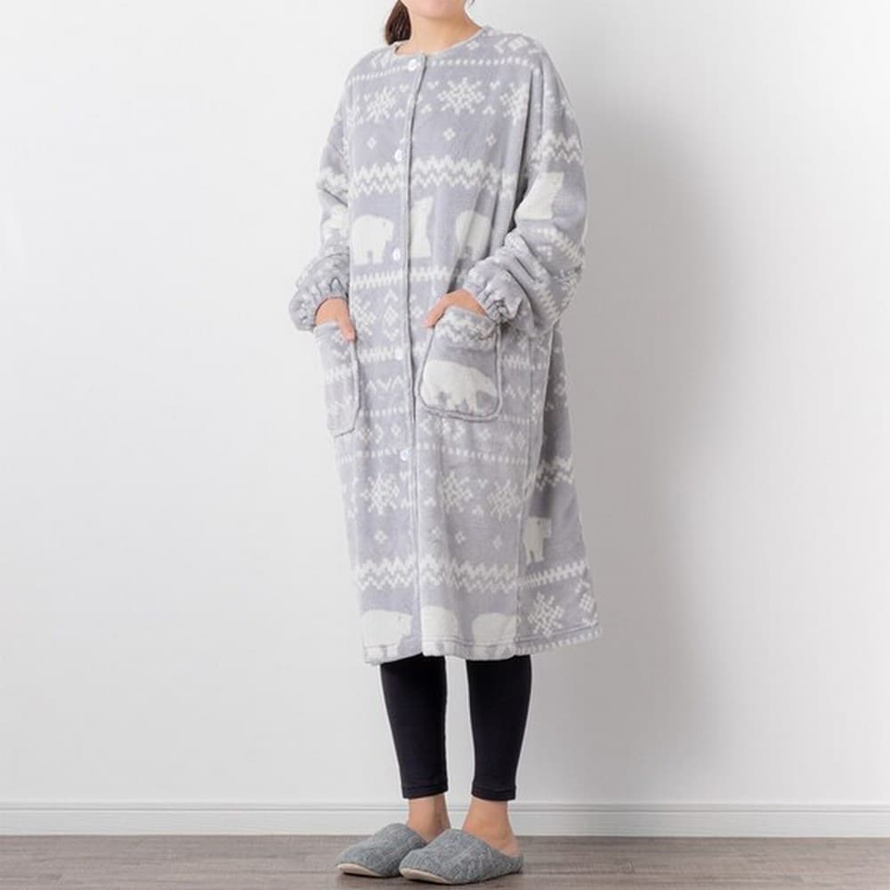 可穿式毛毯圓領 BEAR 灰