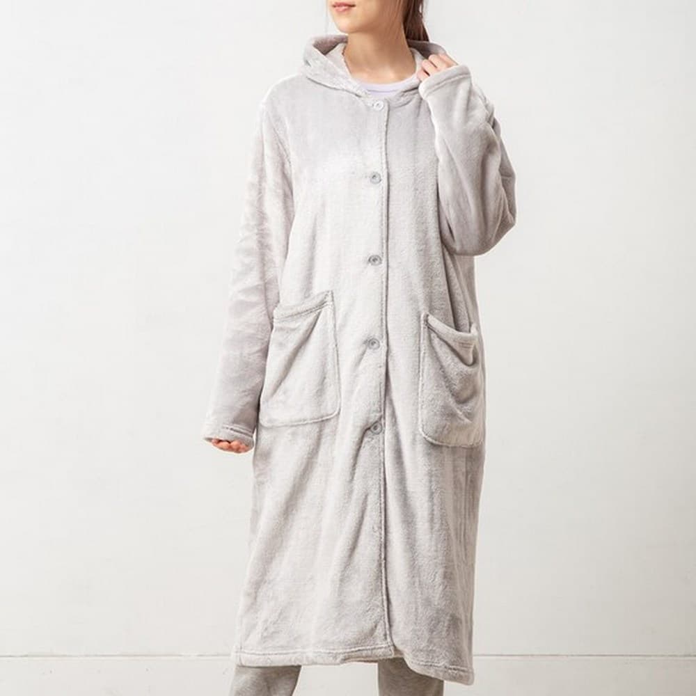 可穿式毛毯 連帽 淺灰